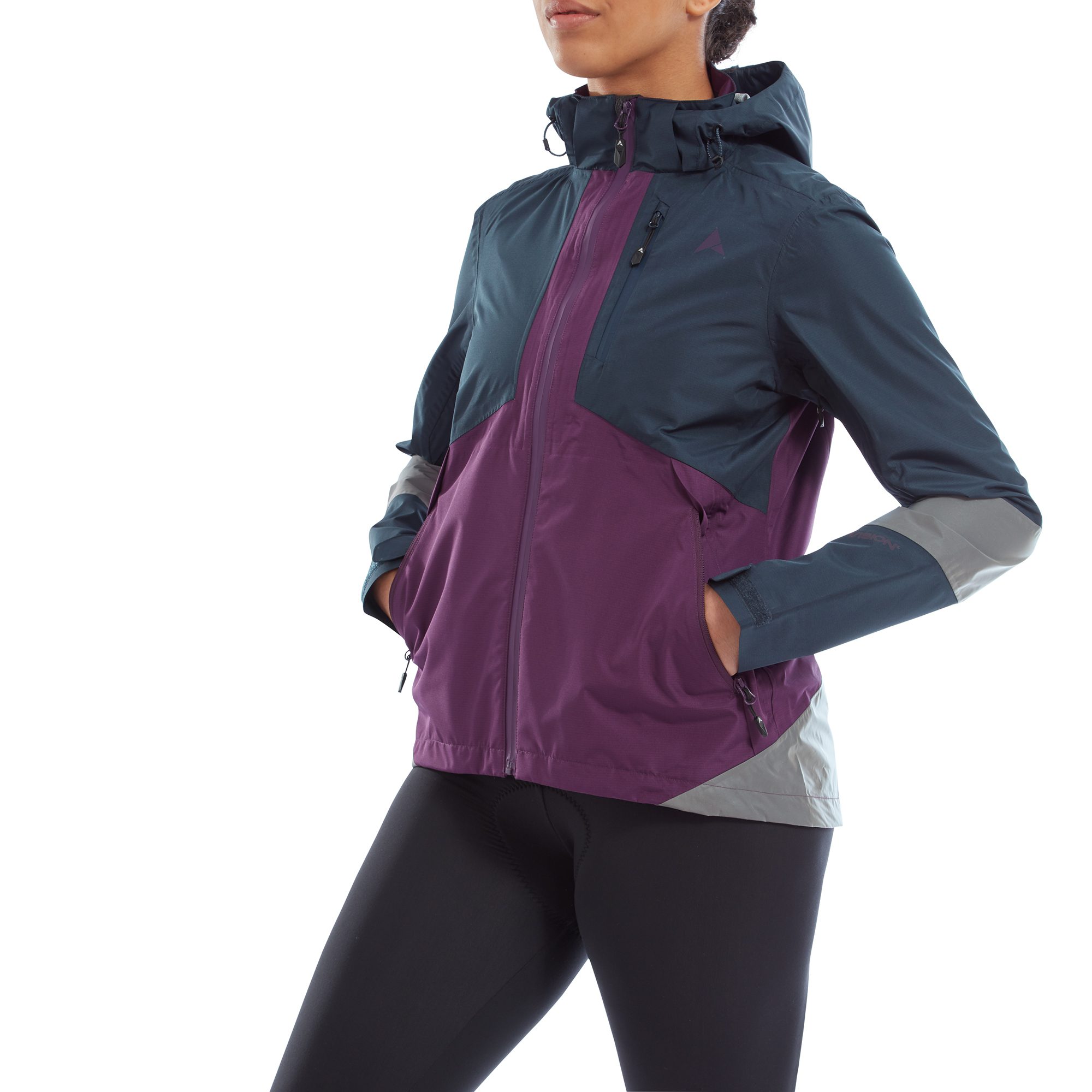 Altura Nightvision Typhoon Women's Waterproof Jacket 2022: NAVY/PURPLE 18