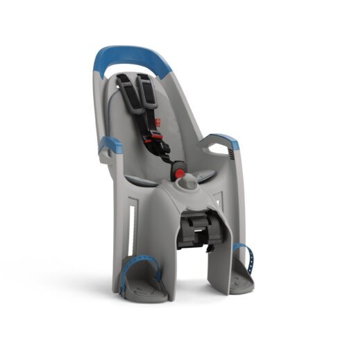 Hamax Amaze Child Bike Seat With Carrier Adapter 2024: LIGHT GREY/PETROL BLUE/LIGHT GREY