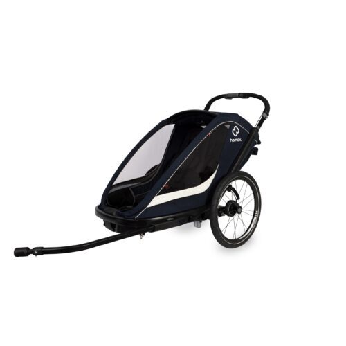 Hamax Breeze Twin Child Bike Trailer 2022: NAVY/CREAM TWIN
