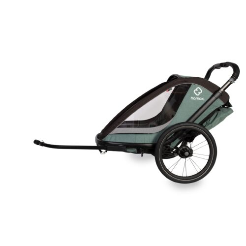 Hamax Cocoon Child Bike Trailer 2022: GREEN/BLACK SINGLE