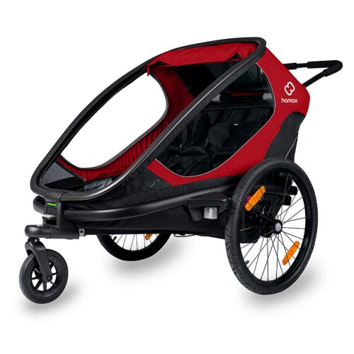 Hamax Outback Twin Child Bike Trailer: RED/BLACK TWIN