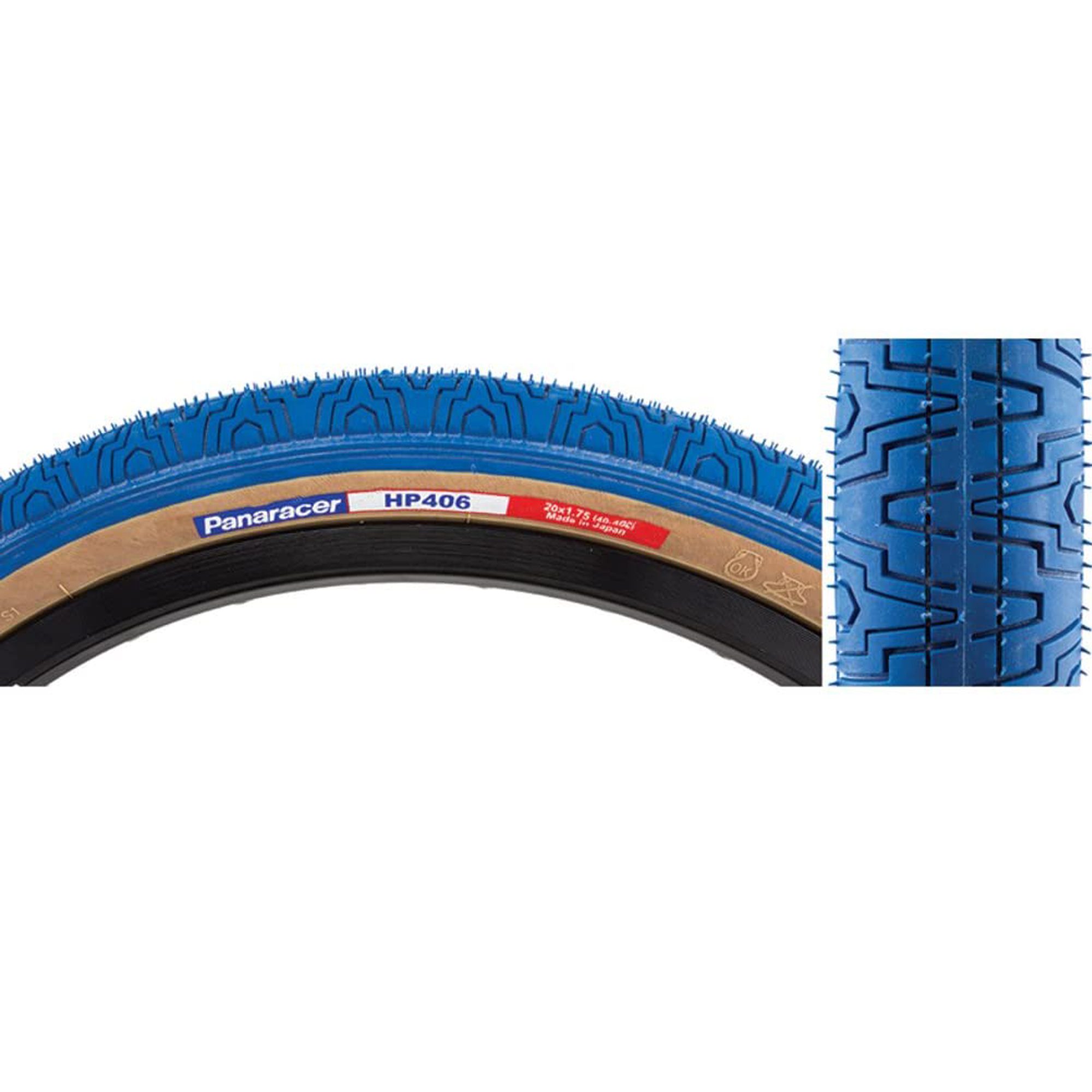 Panaracer HP406 BMX Tyre: BLUE/AMBER 20X1.75"