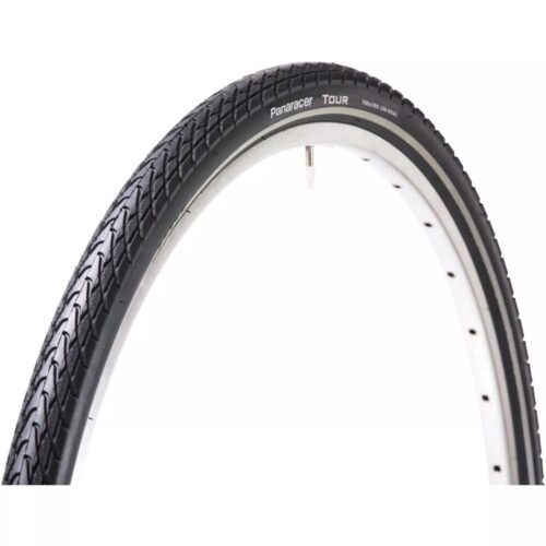 Panaracer Tour Reflective Wire Bead Tyre: BLACK 700X25C