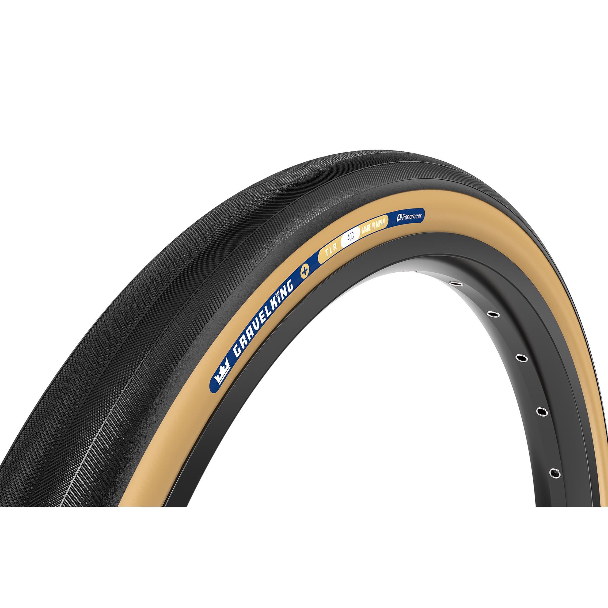 Panaracer TLR GravelKing Slick Plus TLR Gravel Tyre: BLACK/BROWN 700X30C