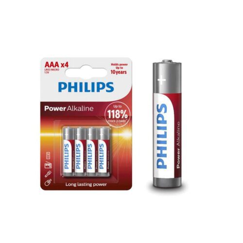 Philips Power Alkaline Battery LR03 AAA Cell x4: AAA
