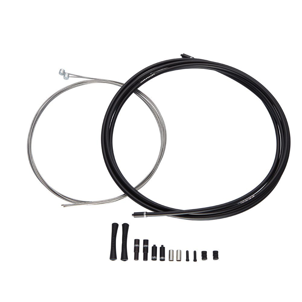 SRAM SlickWire Pro Ext Long Road Brake Cable Kit 5mm (1x1350mm, 1x2750mm 1.5mm pol SS cables, 5mm Kevlar? reinforced linear strand housing,ferrules,end caps,frame protectors): BLACK