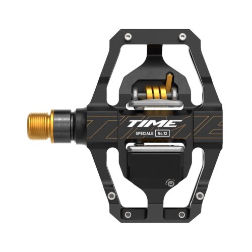 Time Pedal - Speciale 12 MTB Pedals, Aluminum Body And Titanium Spindle, Including Atac Standard Cleats: BLACK GOLD LARGE
