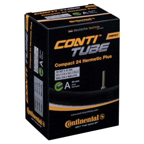 Continental Compact Tube Wide Hermetic Plus - Schrader 40mm Valve: BLACK 20X2.00-2.40"